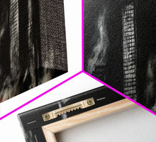Cargar imagen en el visor de la galería, City Buildings On Fire Canvas Print, City Art, Dark Urban Art, Large Urban Art Print, Wall Decor, Panoramic, Wall Art, Canvas Print
