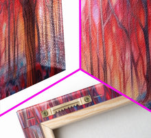 Load image into Gallery viewer, Enchanted Forest Art, Abstract Forest Art, Pink Forest, Pastel Wood, Wall Decor, Large Canvas Print, Panoramic, Wall Art, Canvas Print

