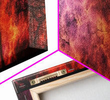 Cargar imagen en el visor de la galería, Forest Fire Canvas Art,  Fire Canvas Art,  Large Canvas Print, Woods On Fire Art Print, Purple Forest Art, Panoramic, Wall Art, Canvas Print
