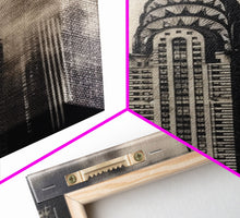 Cargar imagen en el visor de la galería, Chrysler Building Painting Framed Canvas Print, NYC Art, Art Deco Wall Decor, New York City Historic Art
