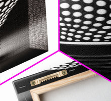 Load image into Gallery viewer, Dotted Light Bulb Wall Decor, Black And White Art, Dotted Art, Minimalist Print, Wall Decor, Canvas Print, Wall Art, Framed Canvas
