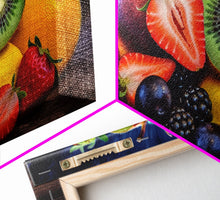 Cargar imagen en el visor de la galería, Fruits Wall Art, Food Art, Berries, Kiwi, Orange, Kitchen Wall Decor, Panoramic Wall Decor, Canvas Print, Wall Art, Framed Canvas Art
