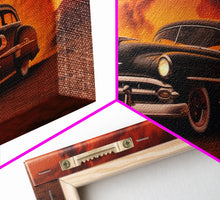 Load image into Gallery viewer, Chevy Classic Car Wall Decor, Retro Car Wall Decor, Desert Landscape Art, Panoramic Wall Decor, Canvas Print, Wall Art, Framed Canvas Art
