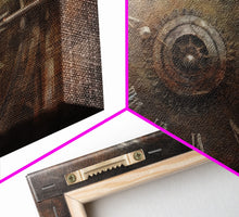 Load image into Gallery viewer, Clock Wall Decor, Steampunk Wall Art, Brown Grunge Wall Art, Panoramic Wall Decor, Canvas Print, Wall Art, Framed Canvas Art
