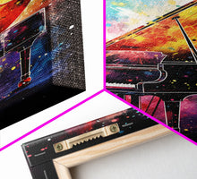 Carregar imagem no visualizador da galeria, Galaxy Themed Grand Piano Wall Art, Musical Instrument Print, Studio Art, Framed Canvas Print, Piano Art, Baby Grand Piano
