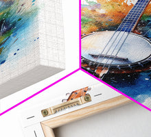 Load image into Gallery viewer, 4 String Banjo Gift, Banjo Wall Art Canvas Print, Country Music Art, Guitar Art, Banjo Poster Print, Banjo Gifts, Musical Art
