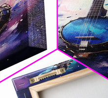 Cargar imagen en el visor de la galería, Galaxy Banjo Gift, Banjo Wall Art Canvas Print, Country Music Art, Guitar Art, Banjo Poster Print, Banjo Gifts, Musical Art

