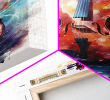 Carregar imagem no visualizador da galeria, Galaxy Cello Gift, Banjo Wall Art Canvas Print, Stringed Instruments, Cello Art, Banjo Poster Print, Cello Gifts, Musical Art

