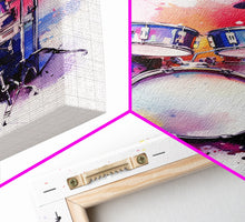 Carregar imagem no visualizador da galeria, Drum Art, Gift For Drummer, Framed Canvas Print, Studio Art, Music Studio Decor, Drum Set
