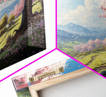 Cargar imagen en el visor de la galería, Cherry Blossom Art, Mountains Wall Art, Spring Art, Panoramic Art, Wall Art, Canvas Art, Landscape Art, Teacher Gift, Family Room Art
