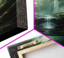 Load image into Gallery viewer, Enchanter Forest, Waterfalls Wall Art, Fantasy Artwork, Canvas Print, Wall Art, Vertical Print, Video Game Art, College Dorm Decor
