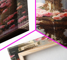 Carregar imagem no visualizador da galeria, Fountain Wall Print, Pink Roses Wall Art, Flower Art Print, Canvas Print, Wall Art, Vertical Print, Botanical Art, Country Home Decor
