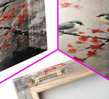 Cargar imagen en el visor de la galería, Cherry Blossom Tree, Japanese Wall Print, Bird Wall Art,  Asian Art, Canvas Print, Wall Art, Vertical Print, Country Home Decor, Office Art
