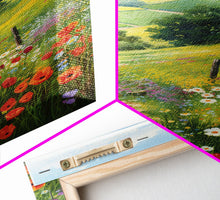 Load image into Gallery viewer, Countryside Wall Art, Wildflowers Wall Art, Meadow Wall Print, Canvas Print, Wall Art, Vertical Art, Country Wall Art, Landscape Art
