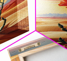 Load image into Gallery viewer, Desert Art Print, Cactus Wall Art, Landscape Art, Sunset Wall Art, Canvas Print, Wall Art, Vertical Art, Unique Wall Decor, Ranch Decor
