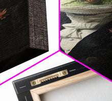 Load image into Gallery viewer, Dark Academia Victorian Gothic Gecko Art, Framed Canvas Print or Canvas, Halloween Art, Spooky Decor, Halloween Decoration, Witch Familiar
