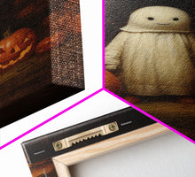 Load image into Gallery viewer, Cute Lil Boo, Ghost Art, Framed Canvas Print, Halloween Canvas Art, Horror Prints, Gothic Victorian Halloween Decor, Cute Ghost
