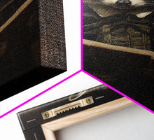 Carregar imagem no visualizador da galeria, Funny Raccoon Art, Framed Canvas Print Or Poster, Funny Halloween Art, Victorian Raccoon Oil Painting Portrait, Victorian Preacher Raccoon
