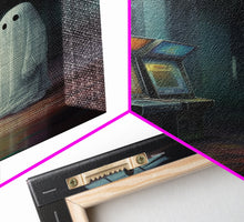 Carregar imagem no visualizador da galeria, Ghost in an Abandoned Arcade, Nostalgia Canvas, Art Canvas Print, Dark Academia, Gothic Retro, Game Room Art, Halloween Decoration
