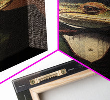 Load image into Gallery viewer, Dark Academia Victorian Gecko Art, Framed Canvas Print or Canvas, Halloween Art, Spooky Decor, Halloween Decoration
