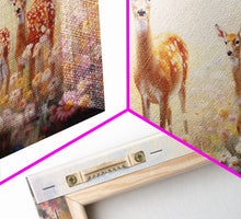 Load image into Gallery viewer, Deer Wall Art, Animal Art Print, Wildflower Meadow, Canvas Print, Wall Art, 3 Piece Wall Art, Country Home Decor, Boho Wall Art, Room Decor
