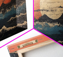 Cargar imagen en el visor de la galería, Japanese Ukiyo-e Ink Block Canvas Prints, Triptych Art, 3 Panel Wall Art, 3 Piece Set, Framed Canvas Art, Wall Decor, Above Couch Art
