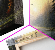 Carregar imagem no visualizador da galeria, Forest Wall Art, Trees Art Print, Sunset Art, Forest Wall Art, Canvas Print, Wall Art, 3 Piece Wall Art, Dorm Room Art, Ranch House Decor
