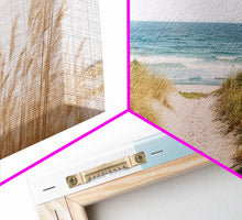 Load image into Gallery viewer, Framed Beach Photography Prints, 3 Piece Set, Minimalist Boho Beach Decor, Beach House Art, Rustic Decor, 3 Panel Art Prints
