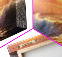 Load image into Gallery viewer, 3 Piece Art Set, Seascape Painting Canvas Print, Beach House Decor, Sunset Painting, Original Painting, Boho Style Living Room Art
