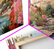 Carregar imagem no visualizador da galeria, Floral Art Print, Palm Trees Art, Desert Wall Art, Mountain Art, Canvas Print, Wall Art, 3 Piece Wall Art, Gift For Coworker, Western Decor
