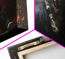 Load image into Gallery viewer, The Victorian Gentleman Werewolf, Halloween Art Print, Framed Canvas Art, Halloween Poster Print, Victorian Dark Academia Oil Painting
