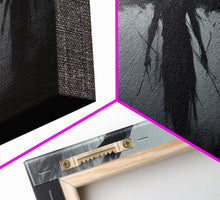 Carregar imagem no visualizador da galeria, Fallen Angels Canvas Print, Framed Wall Art, Halloween Decor, Angelic Art, Halloween Art Prints, Charcoal Sketch, Unique Wall Decor
