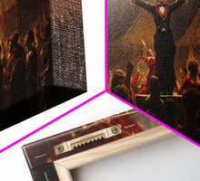 Load image into Gallery viewer, The Cursed Circus, Unique Halloween Art, Framed Canvas Print, Halloween Poster Art, Horror Prints
