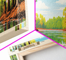 Cargar imagen en el visor de la galería, Congaree National Park, Panoramic South Carolina Travel Art, National Park Print, Minimalist Travel Art, Midcentury Modern Style Landscape
