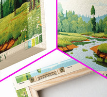 Load image into Gallery viewer, Cuyahoga Valley National Park, Panoramic Ohio Travel Art, National Park Print, Minimalist Travel Art, Midcentury Modern Style Landscape
