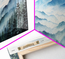 Load image into Gallery viewer, Blue Ridge Mountains National Park Panoramic Watercolor Painting Framed Canvas Print Large Wall Art
