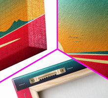 Carregar imagem no visualizador da galeria, Art Deco Sunset, 3 Piece Wall Art, Ready To Hang Canvas Print, Cool Unique Living Room Wall Art Decor
