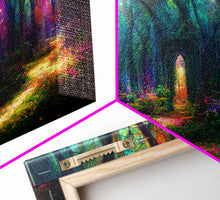 Carregar imagem no visualizador da galeria, Fantasy wall art, canvas print, magical forest, fantasy landscape art, 3 Piece Wall Art, Ready To Hang Canvas Print
