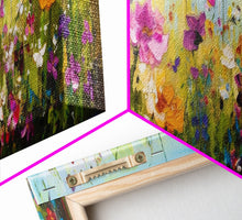 Carregar imagem no visualizador da galeria, Framed Canvas Print of Original painting, Large wall art, Boho wall décor, Flower painting, Home decor, Modern art, Bedroom decor, Panoramic
