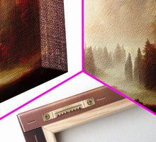 Load image into Gallery viewer, Hazy Forest Fantasy Art, Ready To Hang Canvas Print, Panoramic Art, Fog Covered Forest High Fantasy RPG Concept Art
