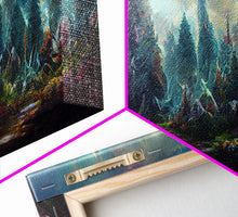 Load image into Gallery viewer, High Fantasy Forest Wall Art, Ready To Hang Canvas Print, Panoramic Art, Fantasy RPG Concept Art
