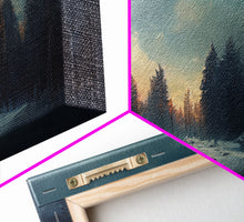Load image into Gallery viewer, 3 Piece Art, Winter Nature Landscape, Framed Canvas Prints, Canvas Art, Large Format Wall Art, Huge Art, Pine Tree Forest Decor
