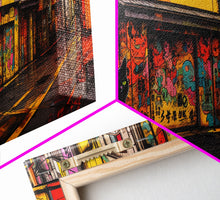 Carregar imagem no visualizador da galeria, Black Cat Art Print, Framed Wall Art, Punk Cart Art, This Cat Is From The Streets, Colorful Cat  Lover Art
