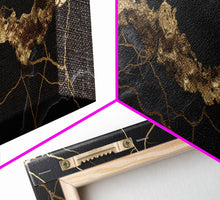 Cargar imagen en el visor de la galería, Black and Gold Marble Canvas Wall Art, Abstract Canvas Art, Panoramic Art, Large Wall Art, Marble Wall Decor, Large Canvas Art, Modern Art
