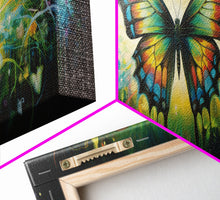 Cargar imagen en el visor de la galería, Panoramic Extra Wide Butterfly Wall Art Canvas Print, Framed Wall Art, Girl&#39;s Room Decor, Kid Room Art, Christmas Gift
