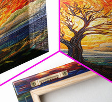 Carregar imagem no visualizador da galeria, Burning Tree Art, Abstract Art, Tree Wall Art, Canvas Print, Wall Hanging, Portrait Art, Thank You Gift, Bedroom Prints, Indie Room Decor
