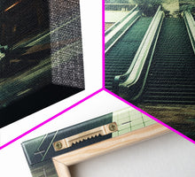 Load image into Gallery viewer, Escalator, Abandoned Building, Moody Wall Art, Horror Art Print, Canvas Print, Wall Hanging, Portrait Art, Nerdy Home Decor, Bedroom Prints
