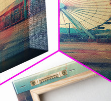 Load image into Gallery viewer, Ferris Wheel, Theme Park, Carnival Rides, Canvas Print, Wall Hanging, Portrait Art, New Homeowner Gift, Modern Home Decor, Bookshelf Decor
