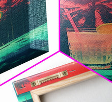 Cargar imagen en el visor de la galería, Cocktail Wall Print, Palm Tree Wall Art, Tropical Wall Art, Beach Wall Art, Canvas Print, Wall Hanging, Portrait Art, Bar Decor, RV Wall Art
