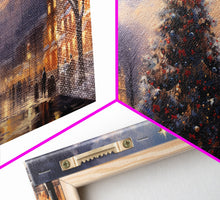 Cargar imagen en el visor de la galería, Christmas Village Winter Wonderland Wall Art Framed Canvas Print -  Christmas Wall Art - First Christmas - Christmas Tree Art Holiday Decor
